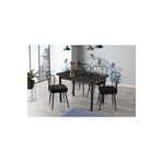 Sweet Home Smart Açılır Siyah Mermer Masa + 4 Adet Güneş Sandalye Takım