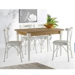 Sweet Home Smart Mercan Safir Meşe Masa + 4 Adet Çapraz Sandalye Takımı