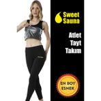 Sweet Sauna Yeni Moda Atlet Tayt Takım Unisex Sweet Sauna Termal Siyah - 3XL