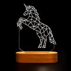 Sweet Unicorn 3 Boyutlu LED Masa Lambası - 60x140x30 mm - USB Bağlantılı Sarı Işık