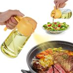 SWEET VIEW 2'si 1 arada Yağ ve Yağ Püskürtücü, 470 ml Hava Fritöz Yağ Püskürtücü, Mutfak, Salata ve Barbekü için Cam Zeytinyağı Şişesi (Sarı)