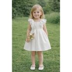 SweetMe 1-5 Yaş Yıldız Çantalı Astarlı Dantel Kumaş Astarlı Yazlık Kız Çocuk Elbise