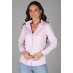 Sweetness Kadın Pembe Likralı Uzun Kol Pamuklu Klasik Gömlek - 2XL