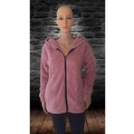Sweets Collection Kadın Kapüşonlu Polar Welsoft Peluş Pudra Ceket Hırka