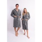 Sweet's Collection Uzun Kapüşonlu Sabahlık Welsoft Peluş - Gri - 2XL