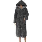 Sweet's Collection Uzun Kapüşonlu Sabahlık Welsoft Peluş - Gri - L - XL
