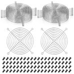 Sweetude 20 paket 120mm Fan ızgara Guard parmak ızgaraları 80 vida ile 120mm Fan parmak ızgara ızgaralar Guard filtre Metal slivery siyah yedek vidalar