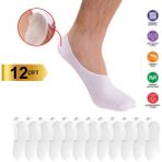 Sweex 12 Çift Erkek Görünmez Kaydırmaz Topuk Silikonlu Babet Beyaz Çorap - 40 - 44