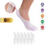 Sweex 6 Çift Erkek Siyah Görünmez Babet Çorap – Kaydırmaz Silikonlu - Beyaz - 40 - 44