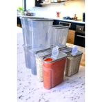 Swencraft 12 Adet Erzak Bakliyat Saklama Kabı ( 6 ve 3,5 Litre ) Kiler Box 12 'li Set Lüks Şık Kutu Soft Gri