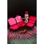 Swencraft Beslenme Kabı 4 Bölmeli 2 Katlı ve Sandviç Kutusu 500 cc Matara 3 'lü Beslenme Seti - Pembe