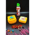 Swencraft Beslenme Kabı 4 Bölmeli 2 Katlı ve Sandviç Kutusu 500 cc Matara 3 'lü Beslenme Seti - Sarı