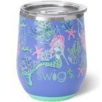 Swig Life 12oz Kapaklı Şarap Bardağı, Paslanmaz Çelik, Bulaşık Makinesinde Yıkanabilir, Taşınabilir, Üçlü Yalıtımlı Şarap Bardağı (Deniz Altında)