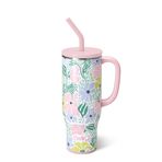 Swig Life 30 oz Mega Kupa, 30 oz Saplı ve Pipetli Bardak, Bardak Tutucu Dostu, Bulaşık Makinesinde Yıkanabilir, Ekstra Büyük Yalıtımlı Bardak, Paslanmaz Çelik Su Şişesi (Bahçe Partisi)