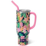 Swig Life 30 oz Mega Kupa, 30oz Saplı ve Pipetli Bardak, Bardak Tutucu Dostu, Bulaşık Makinesinde Yıkanabilir, Ekstra Büyük Yalıtımlı Bardak, Paslanmaz Çelik Su Bardağı (Orman Spor Salonu)