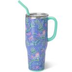 Swig Life 40 oz Mega Kupa, 40oz Saplı ve Pipetli Bardak, Bardak Tutucu Dostu, Bulaşık Makinesinde Yıkanabilir, Ekstra Büyük Yalıtımlı Bardak, Paslanmaz Çelik (Deniz Altında)