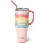 Swig Life 40 oz Mega Kupa, 40oz Saplı ve Pipetli Bardak, Bardak Tutucu Dostu, Bulaşık Makinesinde Yıkanabilir, Ekstra Büyük Yalıtımlı Bardak, Paslanmaz Çelik (İyi Titreşimler)