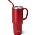 Swig Life 40 oz Mega Kupa, 40oz Saplı ve Pipetli Bardak, Bardak Tutucu Dostu, Bulaşık Makinesinde Yıkanabilir, Ekstra Büyük Yalıtımlı Bardak, Paslanmaz Çelik (Kızıl)