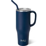 Swig Life 40 oz Mega Kupa, 40oz Saplı ve Pipetli Bardak, Bardak Tutucu Dostu, Bulaşık Makinesinde Yıkanabilir, Ekstra Büyük Yalıtımlı Bardak, Paslanmaz Çelik (Lacivert)