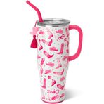 Swig Life 40 oz Mega Kupa, 40oz Saplı ve Pipetli Bardak, Bardak Tutucu Dostu, Bulaşık Makinesinde Yıkanabilir, Ekstra Büyük Yalıtımlı Bardak, Paslanmaz Çelik (Let's Go Girls)