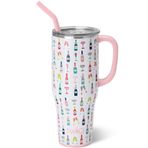Swig Life 40 oz Mega Kupa, 40oz Saplı ve Pipetli Bardak, Bardak Tutucu Dostu, Bulaşık Makinesinde Yıkanabilir, Ekstra Büyük Yalıtımlı Bardak, Paslanmaz Çelik (Pop Fizz)