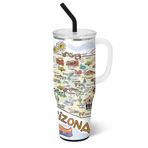 Swig Life 40oz Mega Kupa, 40oz Saplı ve Pipetli Bardak, Ekstra Büyük Yalıtımlı Bardaklar, Bardak Tutucu Dostu Seyahat Kupası (Arizona)