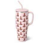 Swig Life 40oz Mega Kupa, 40oz Saplı ve Pipetli Bardak, Ekstra Büyük Yalıtımlı Bardaklar, Bardak Tutucu Dostu Seyahat Kupası (Cowgirl Coquette)