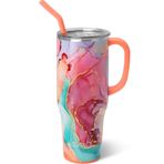 Swig Life 40oz Mega Kupa, 40oz Saplı ve Pipetli Bardak, Ekstra Büyük Yalıtımlı Bardaklar, Bardak Tutucu Dostu Seyahat Kupası (Dreamsicle)