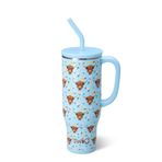 Swig Life Mega Kupa, 850 ml, Saplı ve Pipetli Kupa, Büyük Yalıtımlı Kupa, Bardak Tutucu, Dostça Seyahat Kupası, Paslanmaz Çelik, 850 ml, Tekrar Kullanılabilir Yalıtımlı Su Şişesi (Kutsal İnek