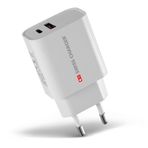 Swiss Charger SCH-40029 20 w Type-C ve Usb 2 Çıkışlı Hızlı Şarj Adaptörü