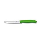 SwissClassic Tırtıklı Domates ve Sosis Bıçağı, 11 cm, Paslanmaz Çelik, Yeşil Polipropilen Sap, Bulaşık Makinesinde Yıkanabilir