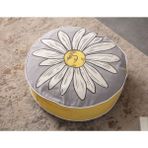 Swita Home Dekoratif Çok Amaçlı Yer Bahçe Balkon Kamp Minderi - 60 x 60 cm - Gri - Sarı