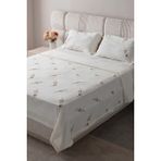 Swita Seren Desen Çift Kişilik Nakışlı Yatak Örtüsü Seti Şönil Kumaş Punch Nakışlı 240X260CM - Antrasit - Gri - 240 x 260 cm