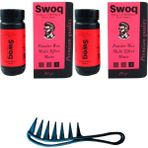 Swoq Saç Şekillendirici Pudra Wax No:3 20 gr x 2 Adet - Şekil Tarağı - Siyah