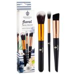 Sword & Shield Floral 3'lü Profesyonel Makyaj Fırça Seti