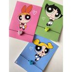 Swords Concept Üçlü Murano Kalp Arkadaşlık Bilekliği Power Puff Girl - Pembe