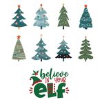 SWORNA 2 Parça Elf ve Çam Ağaçlarına İnanmak Cam Pencereler için Noel Pencere Yapıştırmaları Noel Tatil Grinch Çıkartmalar Windows Vinil Çıkartması Kış Dekoru Ülke Dekorasyonu Çocuk Yatak Odası için Soyma ve