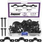 Swpeet 45 Adet 3 Boyut 15 mm 20 mm 25 mm İki Delikli U Tutucu Kelepçe Vida Çeşitleri Kit, U Kelepçeler, Metal Boru Kelepçeleri, Boru Kemer Kelepçeleri, Boru veya Kablo Sabitlemek için Boru Germe