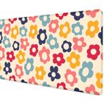 Sxckang Vintage Renkli Oyun Masası Matı Büyük, Gökkuşağı Çiçekleri XL Mousepad Sevimli, Kaymaz Kauçuk Mouse Pad Dikişli Kenarlar, Kadınlar Ev Ofis için Masaüstü Dekoratif Aksesuarları, 90 x 40 cm