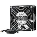SXDOOL AXIAL Soğutma Fanı 12 cm, AC 115 V 120 V 120 mm x 38 mm Yüksek Hızlı CFM Anahtar Güç Kablosu, Kendin Yap Havalandırma Egzoz Projeleri için