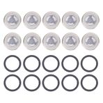 Sxhlseller 10 Adet Gözetleme Camı Lens Contası Tamir Kiti, Fren Ana Silindir Gözetleme Camı O Ring Ile Motosiklet ATV Için (18MM)