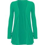 SXME MIGHT SAY Kadın Günlük Cep Hırka, Uzun Kollu, Önü Açık, Şelale Orta Boy, UK Büyük Beden, yeşil (Jade Green), 8-26