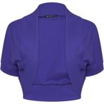 SXME MIGHT SAY Yeni Kız Çocuk Şık Kırpılmış Bolero Shrug - Önü Açık Düz Kısa Kollu Hırka, lacivert mavi, 5-6 Years