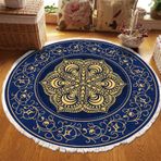 SXYCYRC Halı yuvarlak 120 cm Vintage halı gri halı Boho pamuk halı yıkanabilir gri oturma odası, yatak odası, otel vb. için mükemmel, C, çap 90 cm