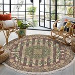 SXYCYRC Halı Yuvarlak 120 cm Vintage Halı Gri Halı Boho Pamuk Halı Yıkanabilir Gri Oturma Odası, Yatak Odası, Otel vb. için mükemmel, G, Çap 200 cm