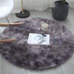 SXYCYRC Oturma Odası Halısı, Yıkanabilir Yuvarlak Halı İç Mekan Peluş Halı Kaymaz Yatak Odası Oturma Odası Kaymaz Emici Giriş Halısı Ev Halısı Oda Koridoru, Koyu Gri, 140 cm