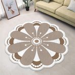 SXYCYRC Pamuk Kilimler Oturma Odası Büyük Yıkanabilir Halı ve Kilimler Yuvarlak Yumuşak Modern Yuvarlak Halı Halı Yatak Odası için 120 cm Çiçek Desenli, G, 100 cm