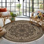 SXYCYRC yuvarlak halı, pamuk, 120 cm, makinede yıkanabilir, el dokuma halı, giriş için püsküllü halı, ev, mutfak, oturma odası ve yatak odası için, A, 150 cm