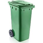 SY-6505 Tekerlekli Kapaklı Plastik Çöp Konteyneri 120 Lt Yeşil