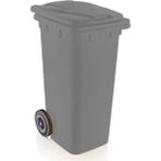 SY-6506 Eko Tekerlekli Kapaklı Plastik Çöp Konteyneri 120 Lt Gri